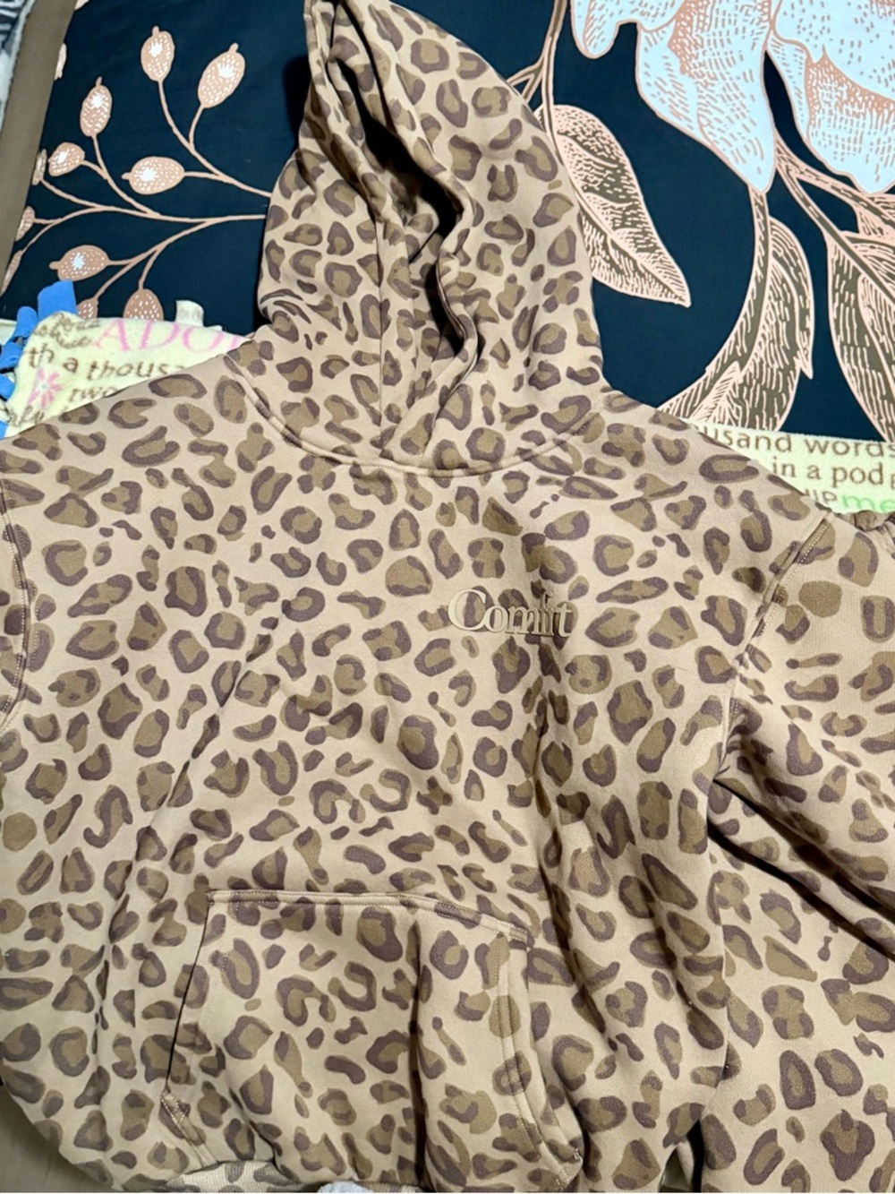 Kids' Leopard Print Hoodie Matching Set - Tan/Brown